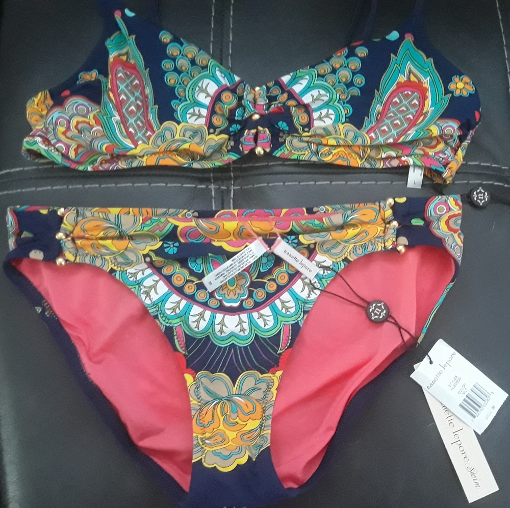Nanette Lepore Swim Bikini~Large top,med bottoms